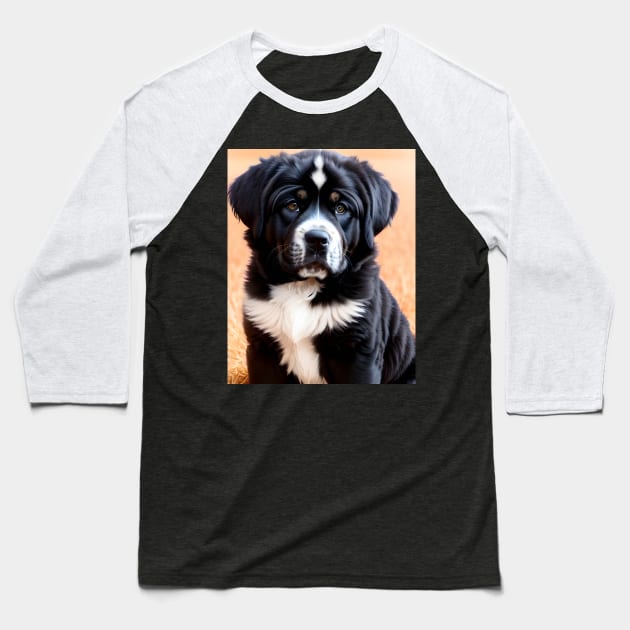 Tibetan Mastiff Puppy 06 Baseball T-Shirt by Jaymz Weiss Designz